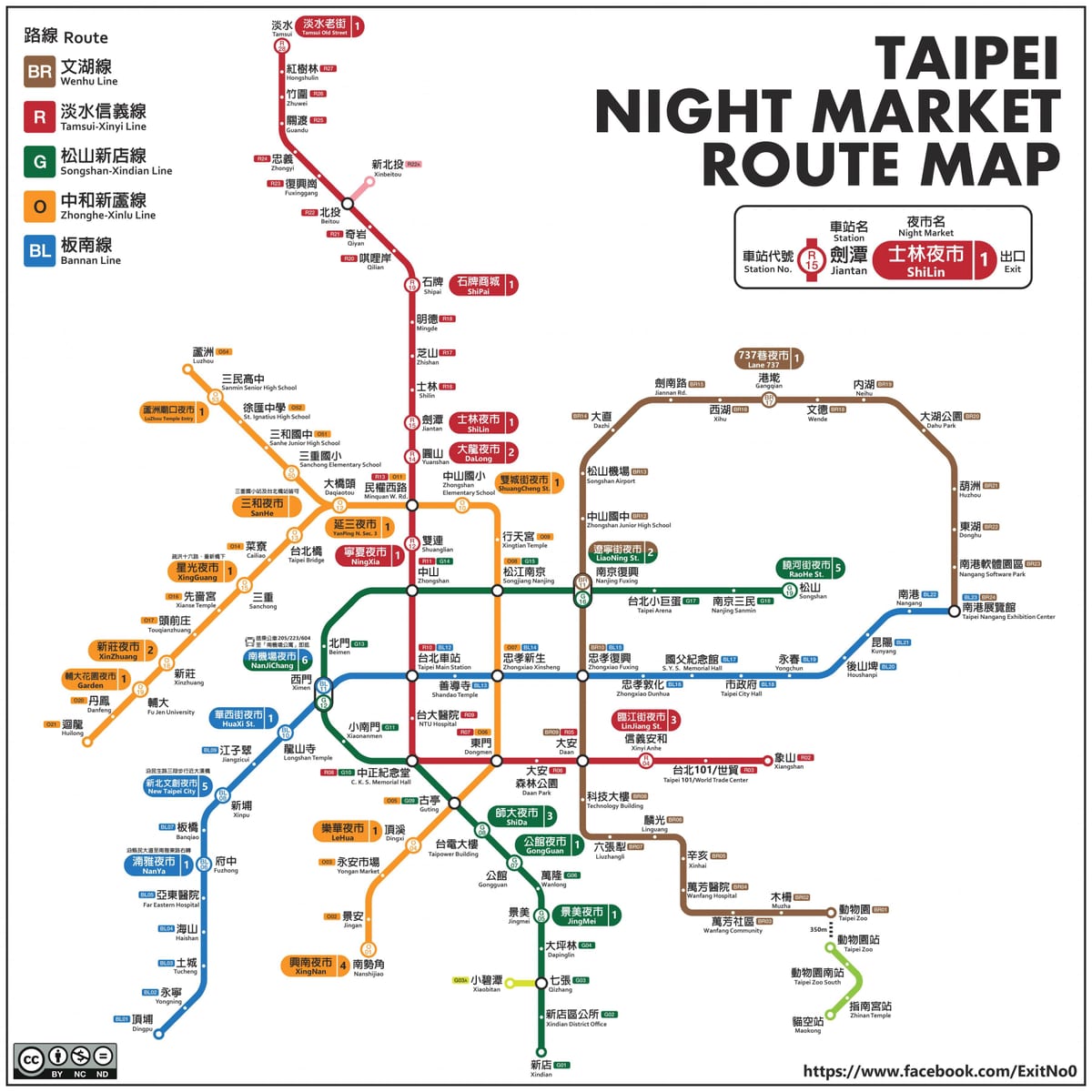 แผนที่ของไทเปอคืนตลาด