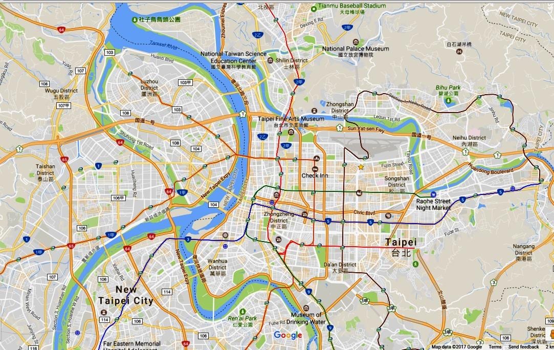 ไทเป cycling แผนที่
