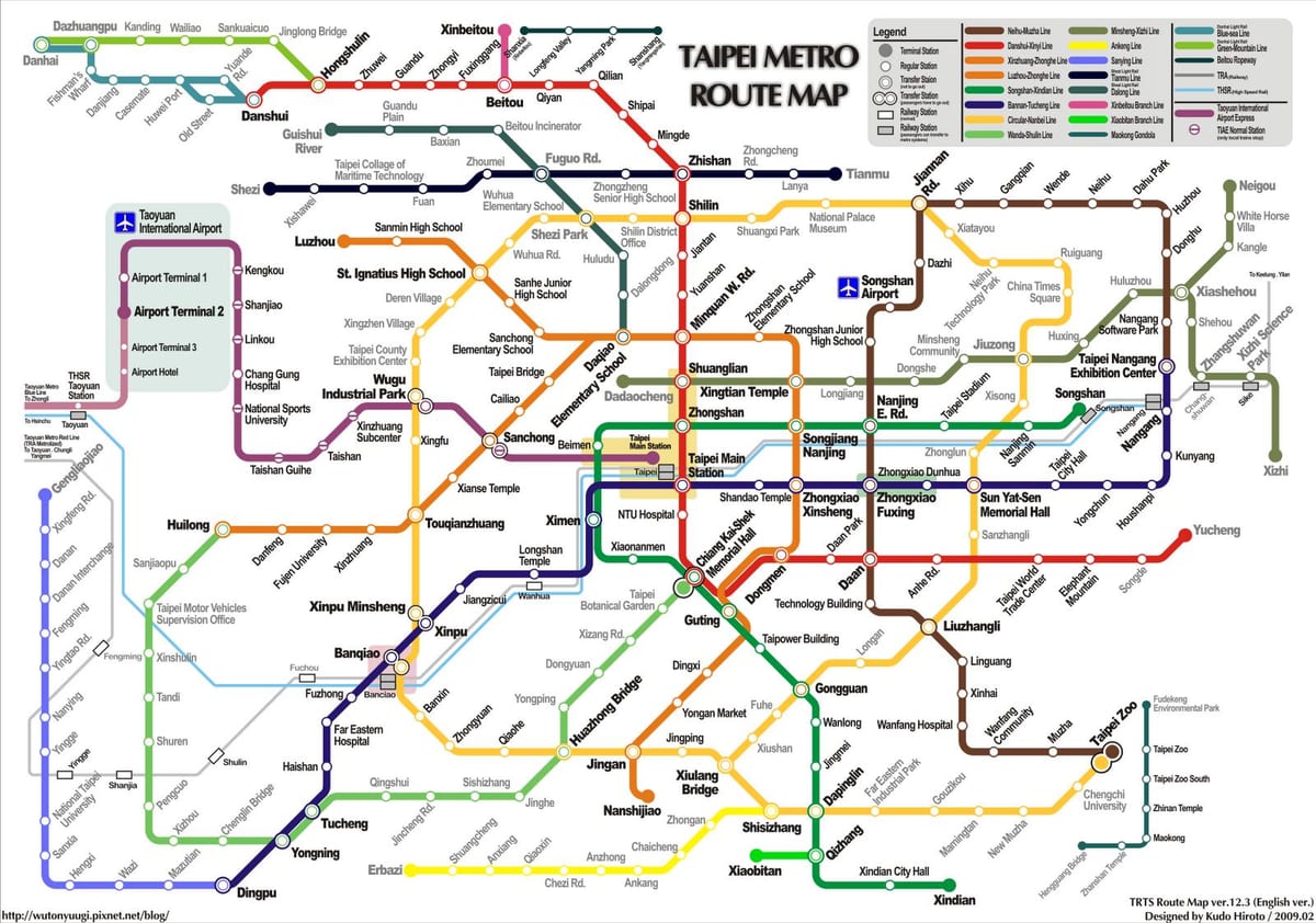 รถไฟใต้ดินแผนที่ไทเป