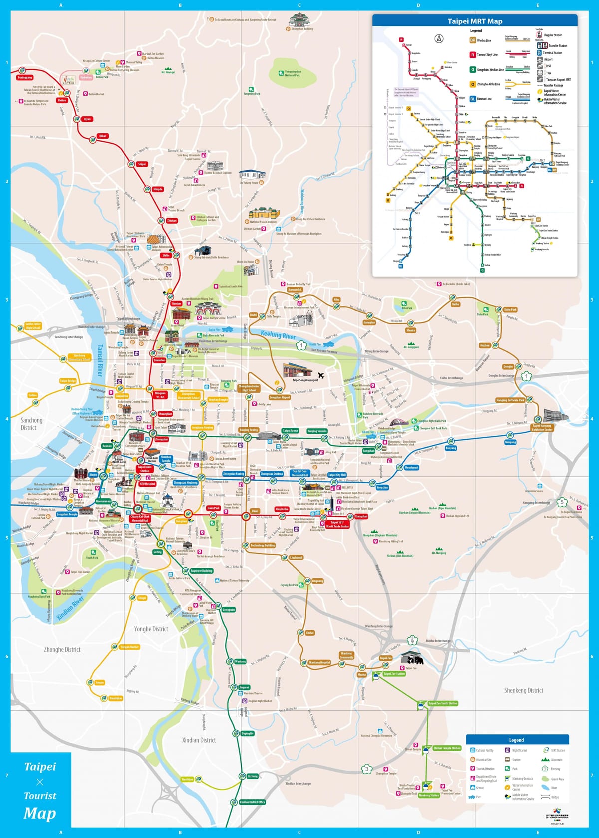 ไทเปนนักท่องเที่ย attractions แผนที่