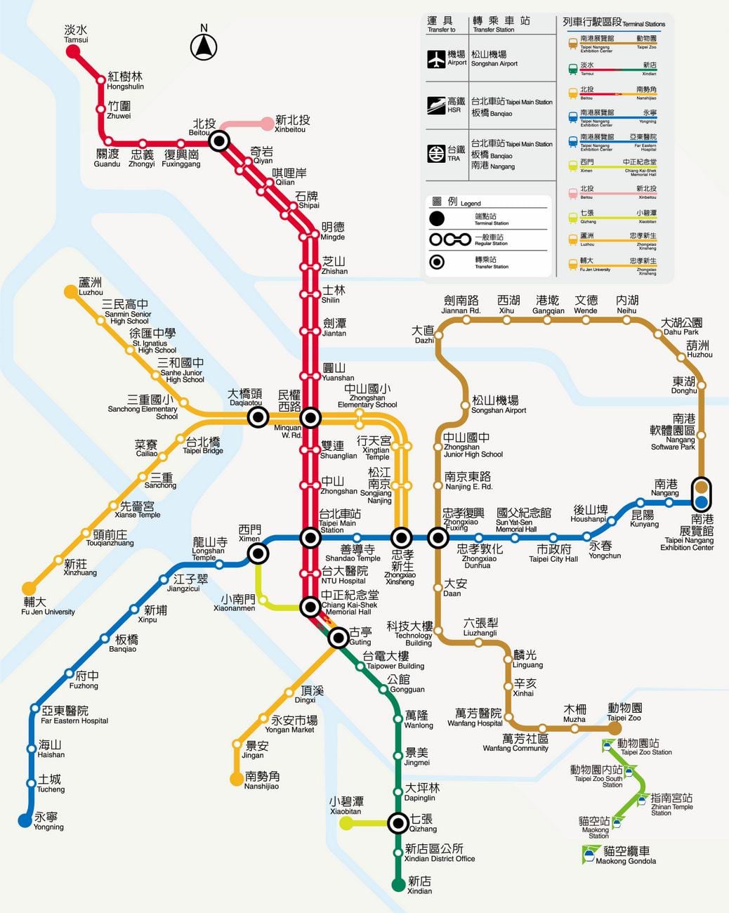 แผนที่ของไทเป mrt ขับรถ