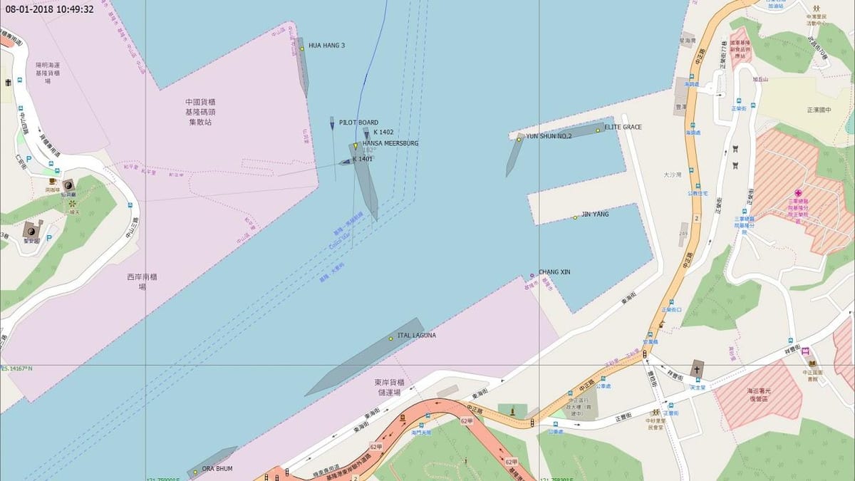 แผนที่ของ keelung พอร์ต