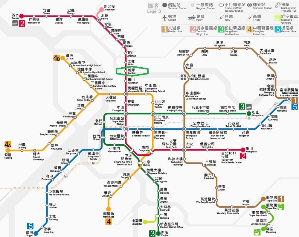 แผนที่ของ shilin ตลาดกลางคืน 