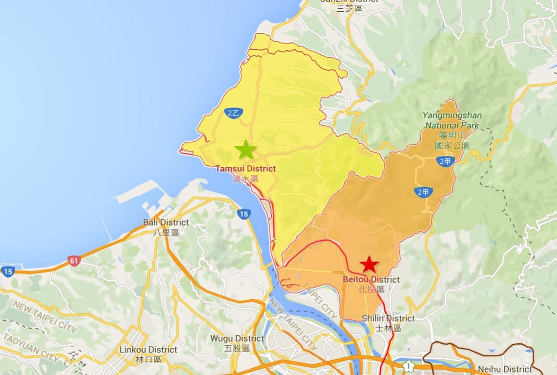 แผนที่ของ tamsui