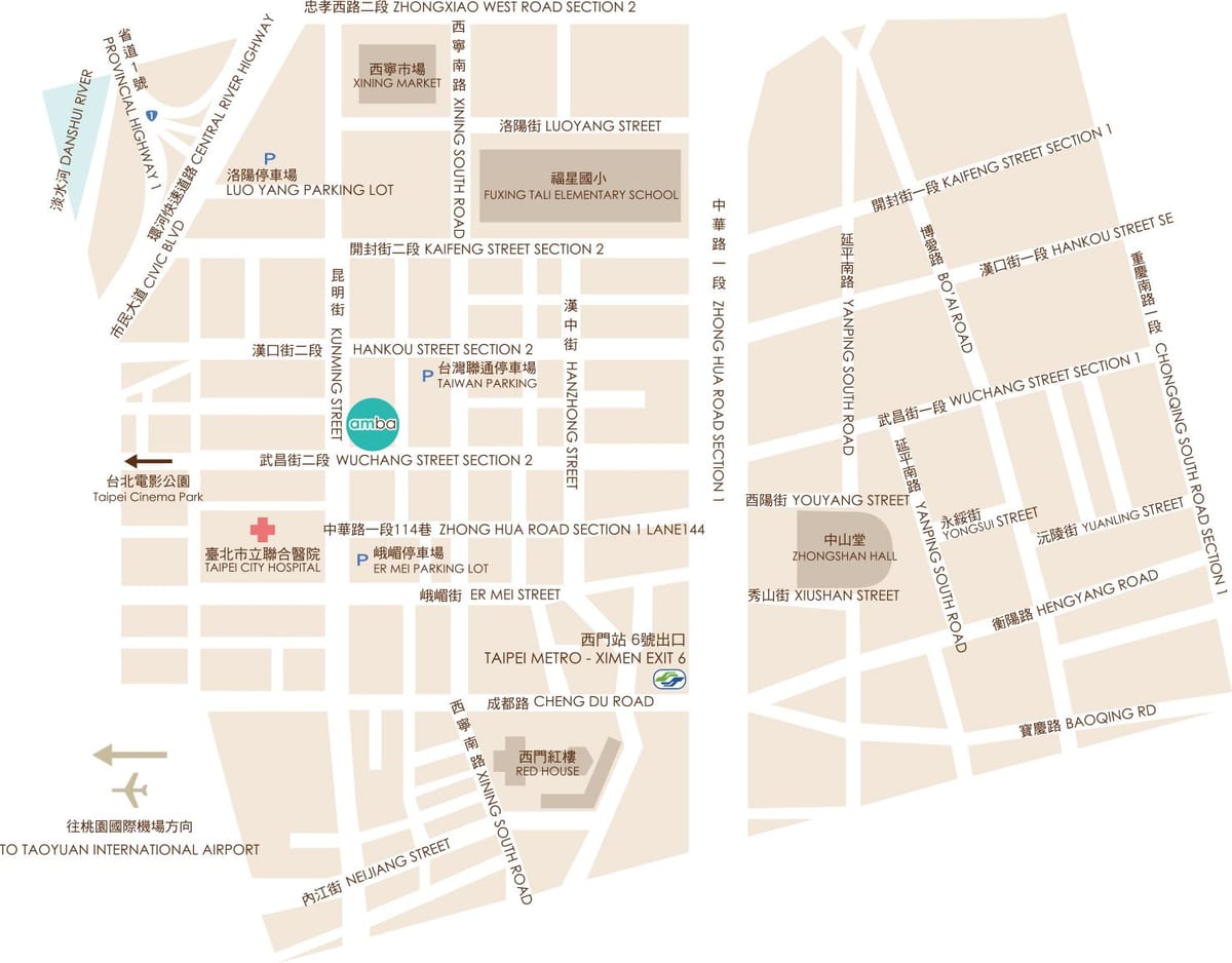 ximending นแผนที่ไทเป
