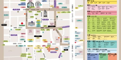 Ximending ซื้อของเขตบนแผนที่