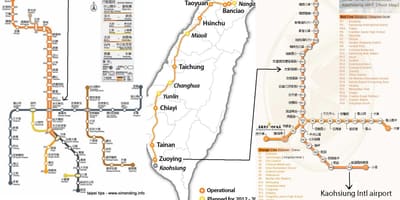 แผนที่ของไทเปความเร็วสูงล็อกสถานี