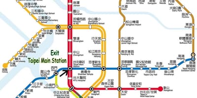 แผนที่ของไทเปนรถบัสสถานี