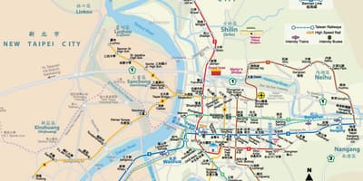 ไทเปหลักสถานีรถบนแผนที่