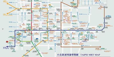 ไทเปเมโทรกับแผนที่ attractions